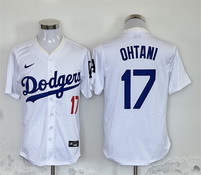 Men's Los Angeles Dodgers #17 Shohei Ohtani White Home Limited Stitched Baseball Jersey Men's Los Angeles Dodgers #17 Shohei Ohtani White Home Limited Stitched Baseball Jersey